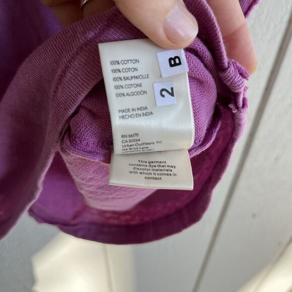 Free People NWT Cut It Out Tee Orchid Rain Pink Purple Cotton Size XS Oversized - Picture 10 of 10